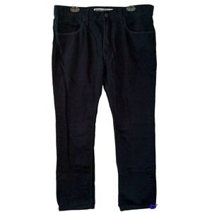 Express Men's Black Rocco Slim Fit Skinny Leg Zip Fly Jeans With Contrast Stitch